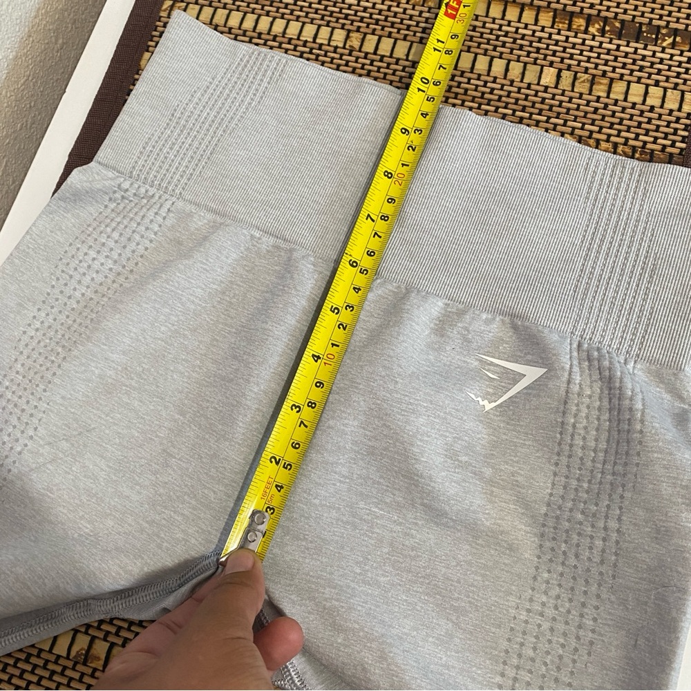 Gymshark Seamless Leggings S‎ Small Light Gray High Waist Textured Compression - Picture 10 of 12